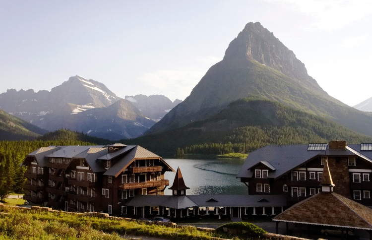 Many Glacier Lodge in Glacier National Park, Montana.