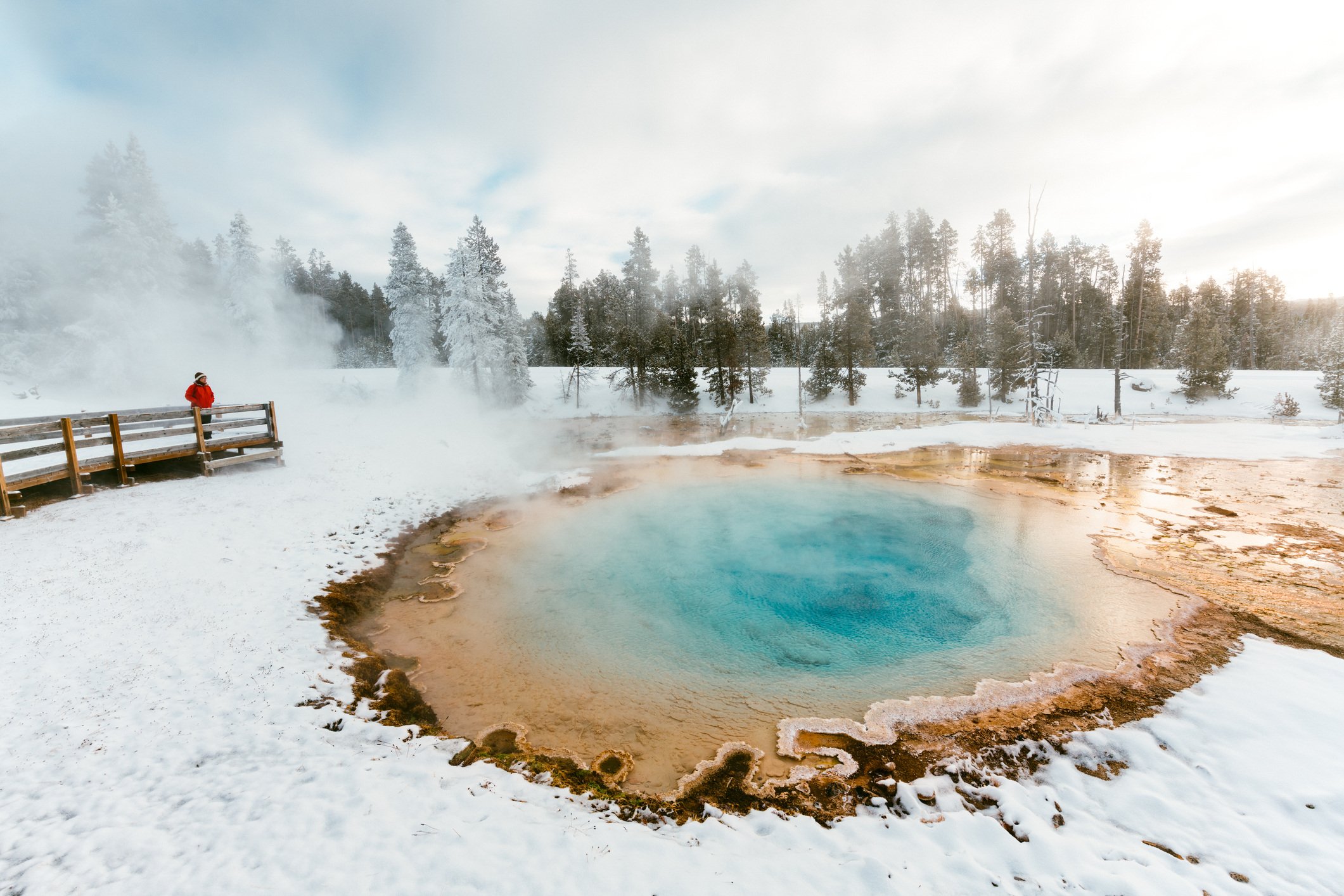 Yellowstone Hot Spring in the Winter